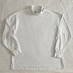 Vintage New England Patriots Mock Turtleneck Embroidered Logo Men's Large NFL